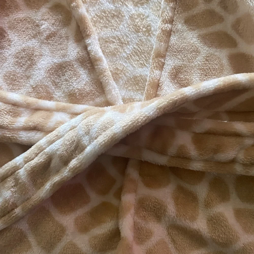 Luxurious Cream and Brown Hooded Pajama Robe